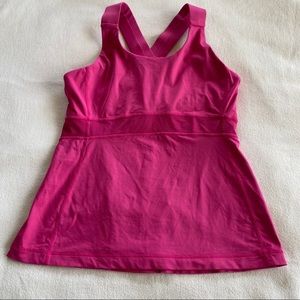Lululemon Hot Pink Crisscross Tank Sz 8